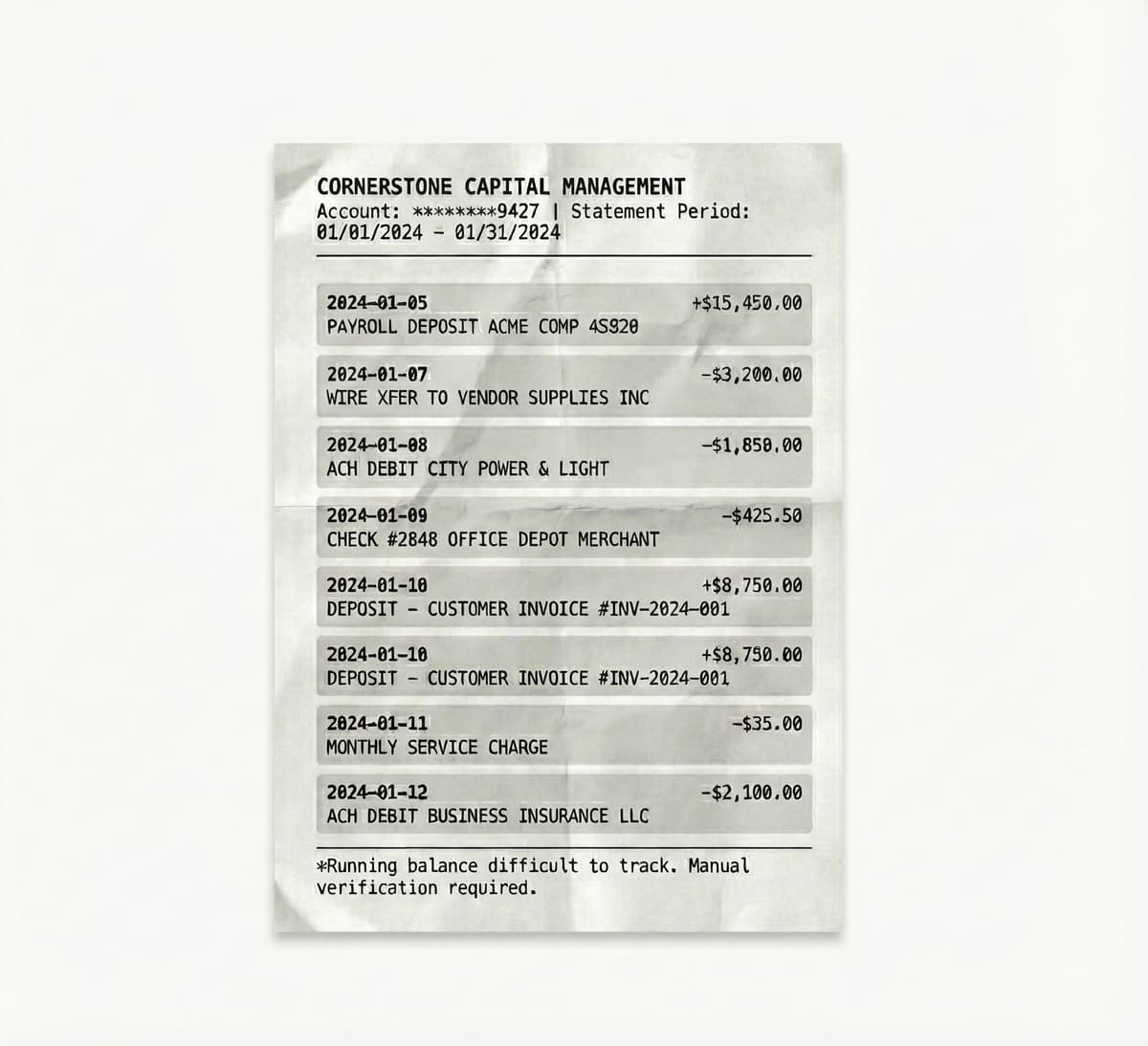 Original bank statement PDF - difficult to process